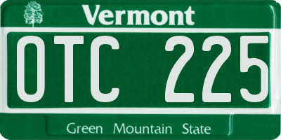 VT license plate OTC225