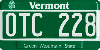 VT license plate OTC228