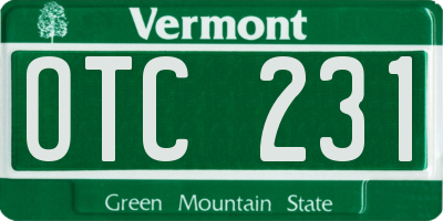 VT license plate OTC231