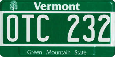 VT license plate OTC232