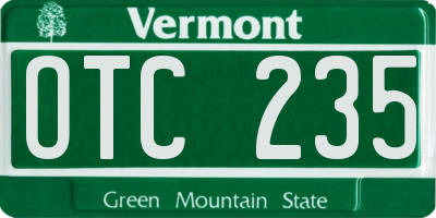 VT license plate OTC235