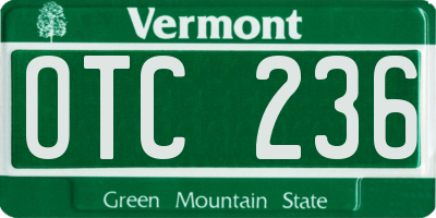 VT license plate OTC236