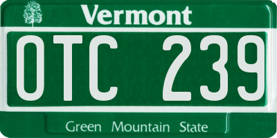 VT license plate OTC239