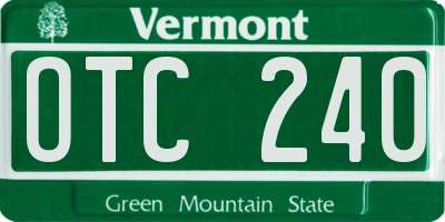 VT license plate OTC240