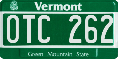 VT license plate OTC262