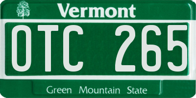 VT license plate OTC265