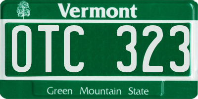 VT license plate OTC323