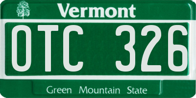 VT license plate OTC326