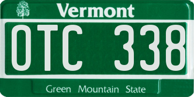 VT license plate OTC338