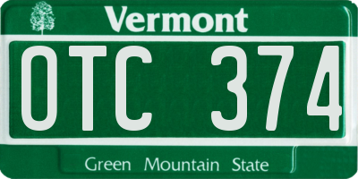 VT license plate OTC374