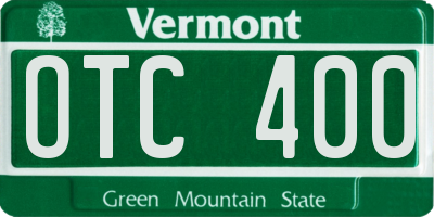 VT license plate OTC400