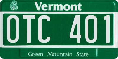 VT license plate OTC401