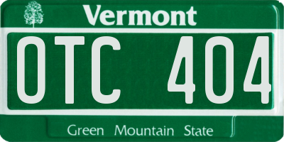 VT license plate OTC404