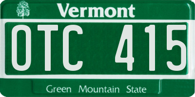 VT license plate OTC415