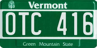 VT license plate OTC416