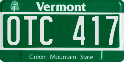 VT license plate OTC417