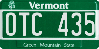 VT license plate OTC435