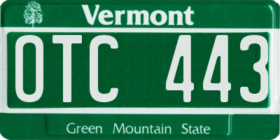 VT license plate OTC443