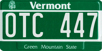 VT license plate OTC447