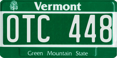 VT license plate OTC448