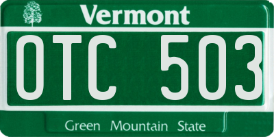 VT license plate OTC503