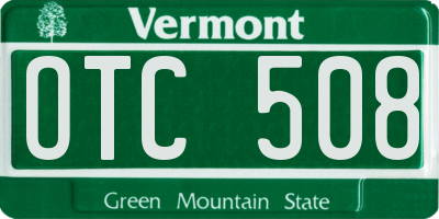 VT license plate OTC508