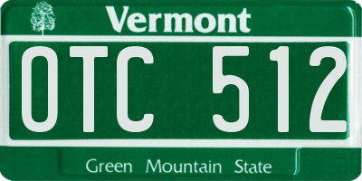 VT license plate OTC512