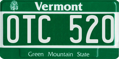 VT license plate OTC520