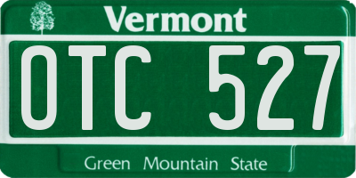 VT license plate OTC527