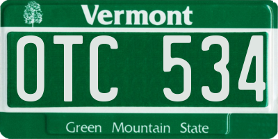 VT license plate OTC534