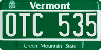 VT license plate OTC535