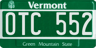 VT license plate OTC552