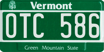 VT license plate OTC586