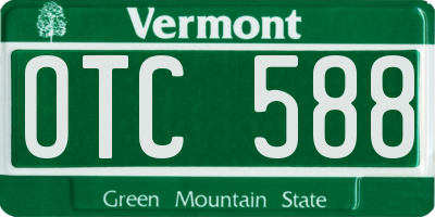 VT license plate OTC588