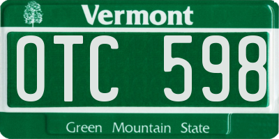 VT license plate OTC598
