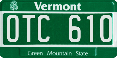 VT license plate OTC610