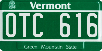 VT license plate OTC616