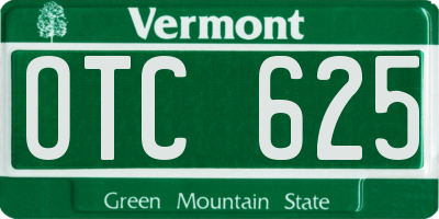VT license plate OTC625
