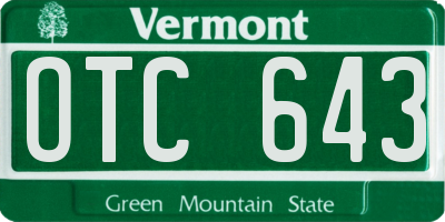 VT license plate OTC643