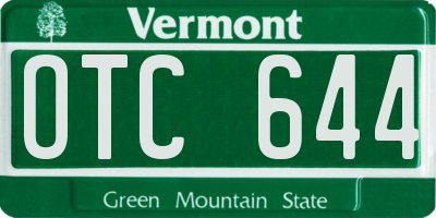 VT license plate OTC644