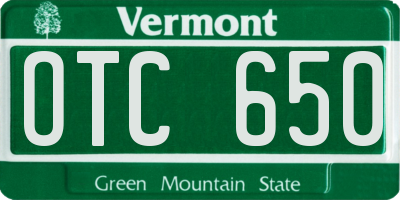 VT license plate OTC650