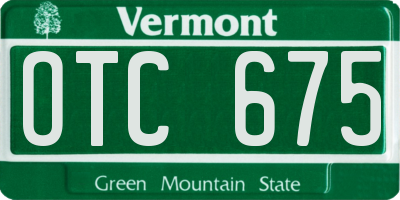 VT license plate OTC675