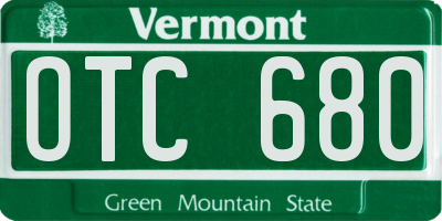 VT license plate OTC680