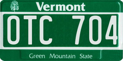 VT license plate OTC704