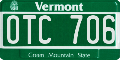 VT license plate OTC706