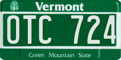 VT license plate OTC724