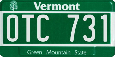 VT license plate OTC731