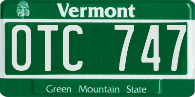 VT license plate OTC747