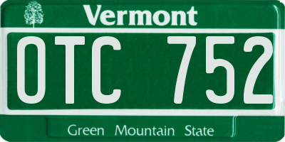 VT license plate OTC752