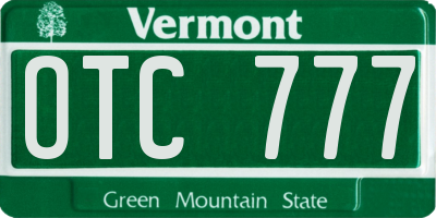 VT license plate OTC777